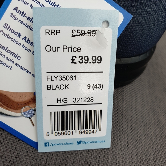 Flyflot Bnib Fly35061 Black Lightweight Slip On Shoes Men Uk9 - Picture 7 of 10